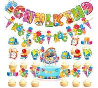 18 pezzi Stendardo per Torta Per l'Inizio Della Scuola, Scuola Decorazione per Torte, Decorativi per Inizio Della Scuola con Abc, 123, Matita, per la Scuola