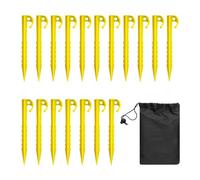 18 picchetti in plastica con 1 borsa coulisse nera, picchetti gialli, sono un buon strumento per il fissaggio