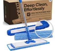 18" Professional Hardwood Floor Mop - Dry & Wet Mop for Wood, Laminate, Tile, Vinyl Floors | Washable Pads | Wet & Dust Mopping