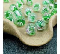 18 pz 12mm bagliore nel buio perline di vetro di murano rotonde luminose rose che scorrono branelli allentati di fascino del fiore per la creazione di gioielli fai da te-H