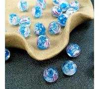 18 pz 12mm bagliore nel buio perline di vetro di murano rotonde luminose rose che scorrono branelli allentati di fascino del fiore per la creazione di gioielli fai da te-E