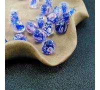 18 pz 12mm bagliore nel buio perline di vetro di murano rotonde luminose rose che scorrono fascino del fiore perline allentate per la creazione di gioielli fai da te-A