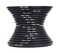 18 pz/set Obiettivo Della Macchina Fotografica Filtro Stepping Metallo Su e Giù Anello Adattatore Per Tutte Le Telecamere DSLR 37-82mm 82-37mm