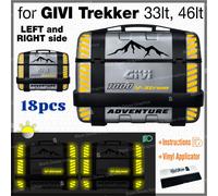 18 Rifrangenti Adesivi Nero Giallo compatibile Suzuki V-Strom 1000 GIVI Trekker