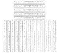 18 righelli da 30 cm, set di rulli trasparenti, tabella di conversione in cm, durevole e portatile, adatto per l'uso a scuola a casa e in ufficio