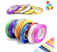 18 rotoli di nastri decorativi per palloncini per accessori decorativi come artigianato, confezioni regalo, fiocchi per fioristi, nastri per matrimoni o feste di compleanno, 10 m/rotolo (colori misti)