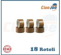 18 rotoli nastro adesivo avana 66 o 132 metri silenzioso per imballaggio