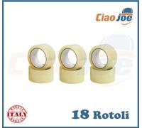 18 rotoli nastro adesivo trasparente 66/132 metri silenzioso imballaggio