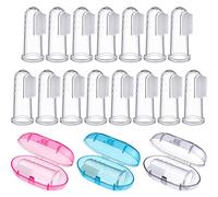 18 Set Spazzolini da Denti per Bambini Spazzole dei Denti dei Bambini Piccoli Detergenti per Lingua Bambini Morbidi con Custodia per Pulizia dei Denti per La Pulizia Orale del Bambino, 3 Colori