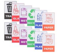 18 Sheet Adesivi Per Il Cestino Bidoni Della Spazzatura Riciclo Plastica