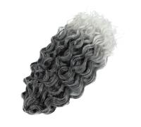 18 "sintetico ondulato profondo twist capelli all'uncinetto riccioli afro onda d'acqua trecce all'uncinetto ombre marrone intrecciare le estensioni dei capelli for le donne(T1B-Grey)