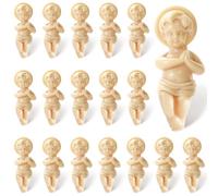 18 statuine di Gesù bambino con torta re, 3,8 cm, in plastica, con sacchetto regalo, mini statuette di Gesù in massa per feste di Mardi Gras, decorazioni per torte e regali per Epifania