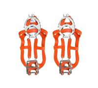 18 Teeth Steel Ice Gripper Spike For Shoes Anti Slip Climbing Hiking Snow Spikes Crampons Cleats Grips Boots Cover Crampons(Orange LEU 41-46)