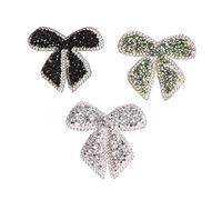 18 Toppe con Fiocco e Strass, Toppe Termoadesive Lucide per Abbigliamento, Toppe da Cucire Fai da Te per Vestiti