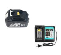 18 V 6,0 Ah Batteria Ricaricabile Agli Ioni Di Litio Compatibile Con Makita BL1860 BL1830 LXT400 Utensili Elettrici Abbinata Al Caricabatterie BL1850+3A(1PCS 6.0Ah - Charger)