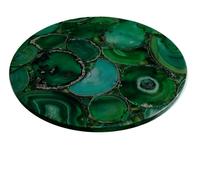 18 " Verde Agata Table Top Pietre Semi Preziose Fatto a Mano Arredo Casa
