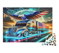 18 Wheeler Puzzles 1000 Pezzi Carta Riciclata Bald Eagle Puzzle per Bambini Regalo Divertente E Attività for Home Grande Regalo for Child‘s Birthday 38x26cm/1000pcs