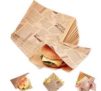 18 x 18CM Carta Alimentare, 100 Fogli Sacchetti per Hamburger Carta Oleata per Alimenti Sacchetti Per Hamburger Sacchetti per Panini Patatine Fritte Sacchetti Alimenti Panini di Hamburger