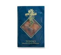 18 x 200 gr - Tonno affumicato, prodotto a Buggerru. I nostri tonni, piccoli per dimensioni e molto saporiti nelle carni, vengono affumicati con legni aromatici dei boschi della Sardegna.