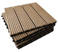 18 x Composite piastrelle - colore: teak - click-deck - interlocking Deck Tiles, terrazza, balcone, tetto, TMC - Kit bassa manutenzione