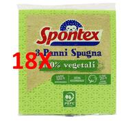 18 X Spontex Panni Spugna 100% Vegetali 3 Pz