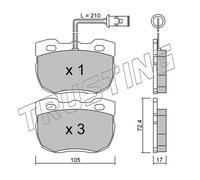 180.0 TRUSTING Kit pastiglie freno, Freno a disco per LAND ROVER