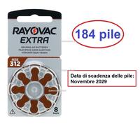 180 + 4 pile RAYOVAC EXTRA 312 per apparecchi acustici protesi acustiche