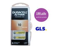 180 batterie per apparecchi acustici DURACELL ACTIVAIR mod. 10 PR70 gialle
