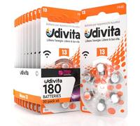180 Batterie Per Apparecchi Acustici Udivita Misura 13 Pile Zinco Aria Senza Mercurio - 30 Blister da 6 Pile