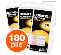 180 Batterie PILE Duracell Activair 13 per Apparecchi Acustici PROTESI PR48
