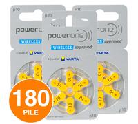 180 Batterie PILE POWERONE 10 per Apparecchi Acustici PROTESI udito PR70 p10