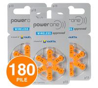180 Batterie PILE POWERONE 13 per Apparecchi Acustici PROTESI udito PR48 p13