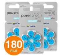 180 Batterie PILE POWERONE Implant Plus 675 Apparecchi Acustici Cocleare PR44
