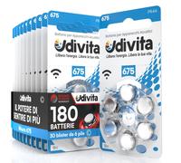 180 Batterie Pile Udivita 675 Apparecchi Acustici PROTESI Acustiche udito PR44