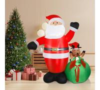 180 cm Babbo Natale gonfiabile con luce a LED, gonfiabile decorazione natalizia IP44 resistente alle intemperie, gigante di Babbo Natale con sacchetto regalo, illuminazione decorativa per giardino