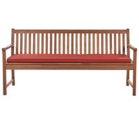 180 cm Panca da giardino con cuscino Rosso scuro Legno di acacia certificato