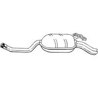 160 CV SILENZIATORE POSTERIORE PER MERCEDES 124 Tre VOL W124 260 E KW 118 CV 160