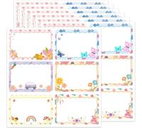 180 etichette adesive arcobaleno bohémien, per scrivania, classe, 5,1 x 7,6 cm, etichette autoadesive per nome, regalo domenicale, motivazionali, scritte, vuote, per bambini, aule scolastiche