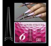 180 Extra Lunghi 5XL Punte Trasparenti Per Unghie French Manicure Senza Soluzione Continuità E Decorazioni Artistiche La Festa Nuziale Fai Da Te Nail Art