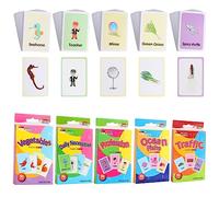 180 Flashcard di Apprendimento, Carte Flash Inglese - Necessità quotidiane, Traffico, Pesci dell'oceano, Professioni, Vegetale, Educative Cards Carte Cognitive per giocattoli precoci di giocattolo