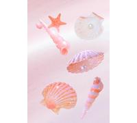 180 Page Hardcover Lined Journal 6×9 - Sparkling Seashell Pastel Pink Notebook with Beachy Summer Aesthetic and Girly Coastal Cover