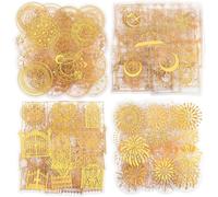 180 Pezzi Adesivi per Scrapbooking, Infeelme Pre Cut oro olografici Adesivi Bullet Journal Scrapbooking Adesivi Stickers Per Junk Journal Computer Portatile Bottiglie d'acqua