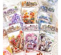 180 Pezzi Adesivi Scrapbooking Stickers, 90 Stili Giardino Stickers Scrapbooking, Trasparente Scrapbooking Kit per DIY, Agenda, Album Fotografici