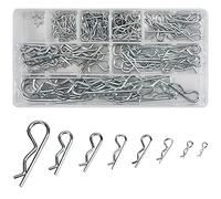 180 Pezzi Copiglie, Coppiglie e Mollette a R, 8 Misure Coppiglie R Clip in Acciaio Inox, Coppiglie per Molle, R Clip di Fissaggio Assortimento Kit con Scatola di Plastica per Auto Meccanica Trattori