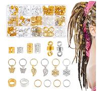 180 pezzi dreadlocks gioielli vichinghi anelli per trecce oro argento regolabile in metallo, accessori per decorazione ed estensioni dei capelli