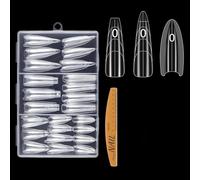 180 Pezzi Finti Popit Unghie Stampo Sandwich Kit Mandorla Trasparenti Capsula Forma Lunga e Sfumata Ovale Trapezoidale Estensione Riutilizzabile Dual Nail per Salone di Manicure
