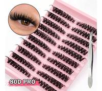 180 pezzi Kit di estensioni ciglie D-Curl 80D professionali, include pinzette, estensioni ciglie fai-da-te per uno sguardo naturale e duraturo - crea facilmente un look glamour quotidiano con ciuffett