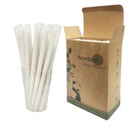 180 Pezzi Larghe Boba Cannucce in Bambù 230 x 10 mm, Wide Mouth Bambù Jumbo Smoothie Cannucce in Fibra - Ideali per Bevande, Cocktail, Eventi e Feste - 100% Ecologiche & Biodegradabili
