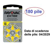 180 pile RAYOVAC EXTRA 10 PR70 per protesi acustiche apparecchi acustici