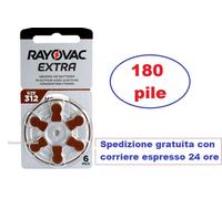 180 pile RAYOVAC EXTRA 312 PR41 per protesi acustiche apparecchi acustici